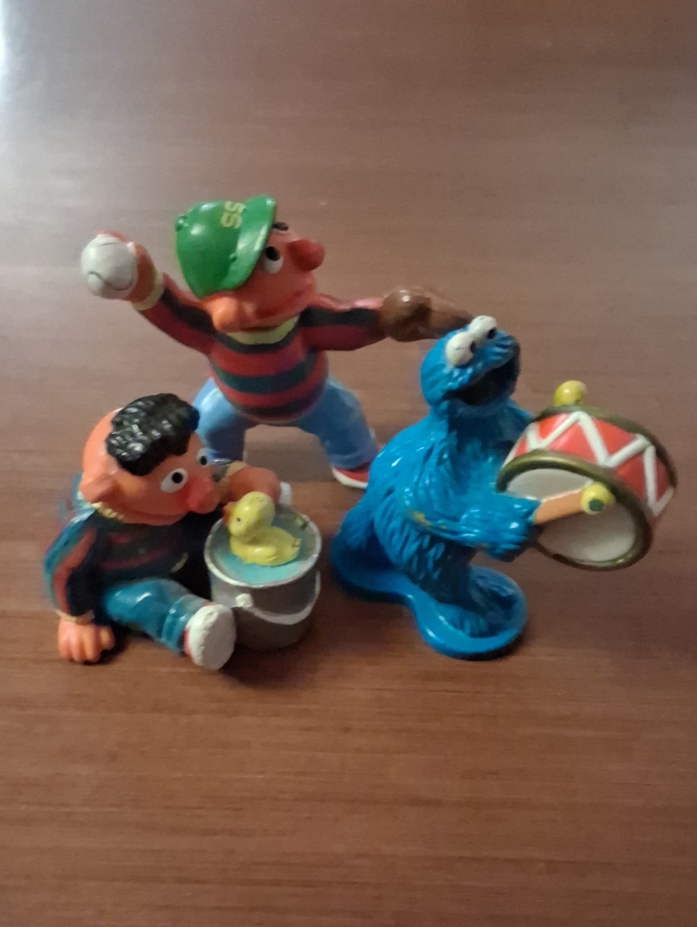 Lot Of 3 Vintage Sesame Street Figures Ernie And Cookie Monster TV Series Retro